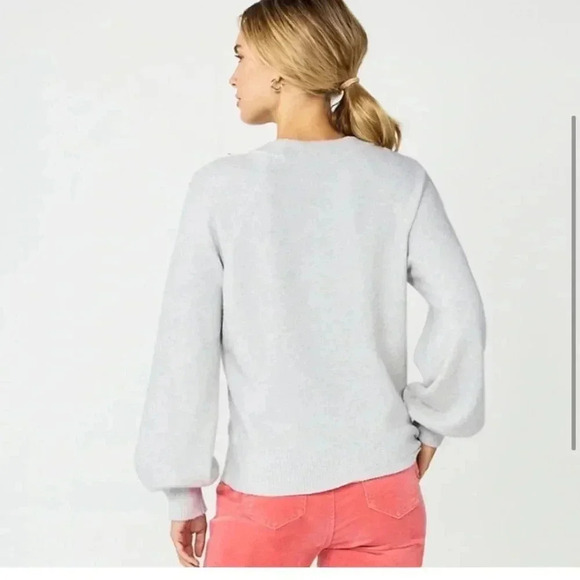 Draper James RSVP Long Sleeve Embellished Pearl and Rhinestone Sweater - Picture 2 of 7